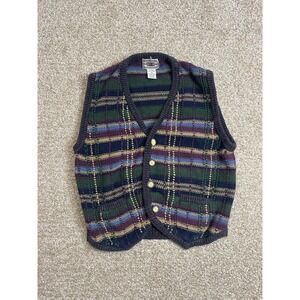 Vintage County Seat Sweater Vest Mens S Multicolor Plaid Knit Hong Kong